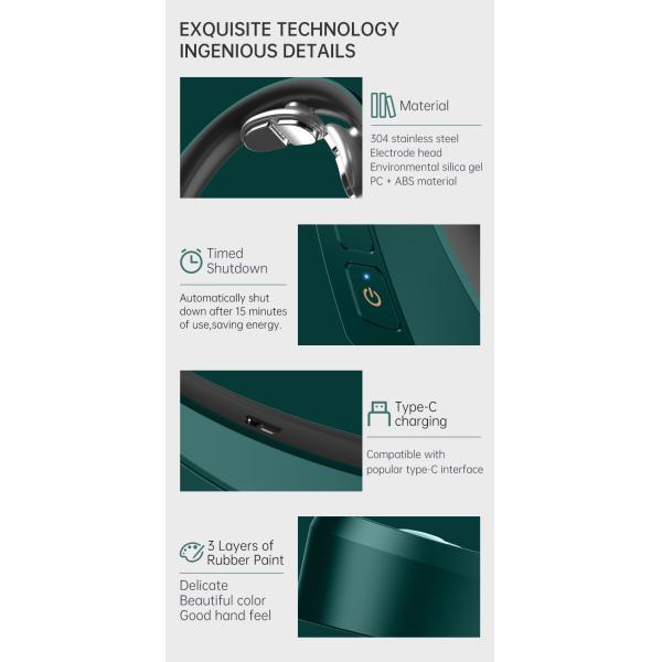 Portable Intelligent Electric Wireless Smart Neck Massager Pain Relief Heating 1200mAh