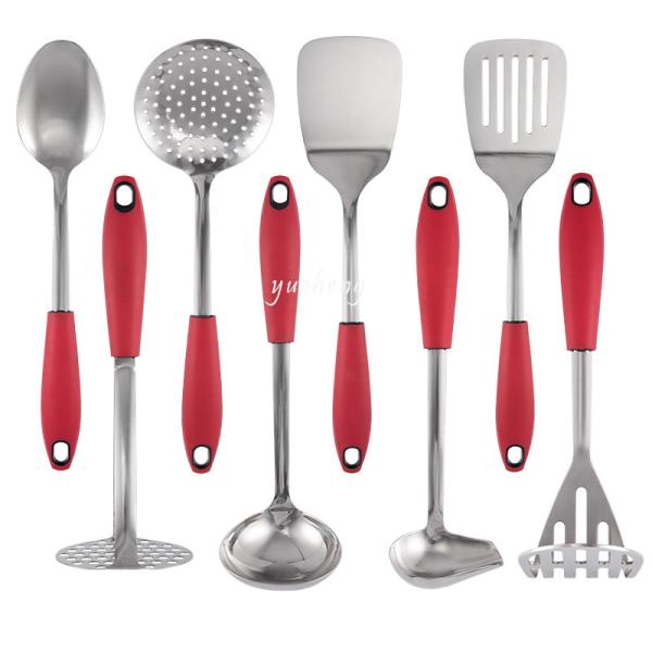 OEM Customized Cooking Tools Stainless Steel with PP+ TRP Handle Color Cookware kitchen Utensil set