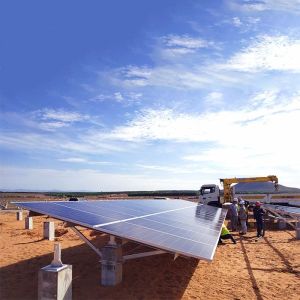 China Concrete Base Double Pole PV Panel Mounting Brackets on sale