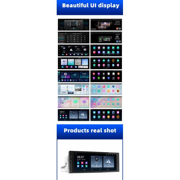 Bluetooth Function 1 Din Car Radio Audio Screen with FM Aux Input Receiver and OLED Screen