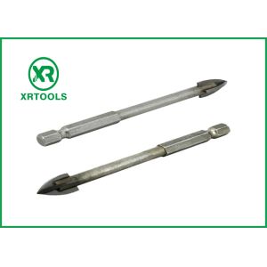 Hex Shank Metric Masonry Drill Bits Cross Carbide Tip For Glass / Ceramic Tile