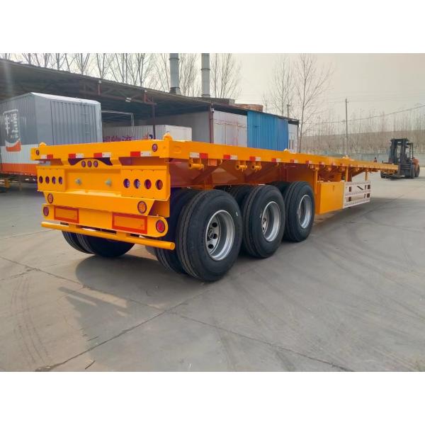 Wholesale Customizable 100 Ton Flatbed Semi-Trailer New Condition 3-Axle Transport Container Wabco Brake System Steel Material
