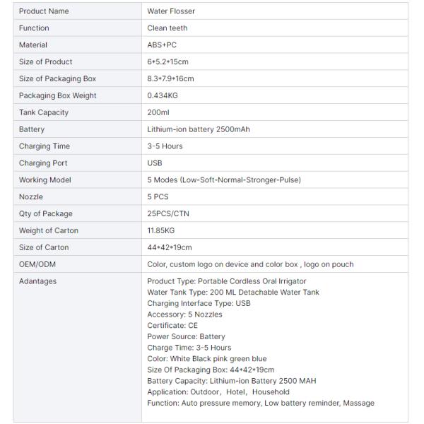 Waterpick Best Quality Electric Cordless Dental Water Jet Flosser Oral Irrigator Waterflosser