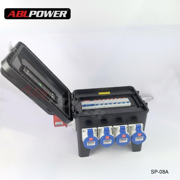 Entertainment Black 8 Way Output 220V Power Distro Boxes