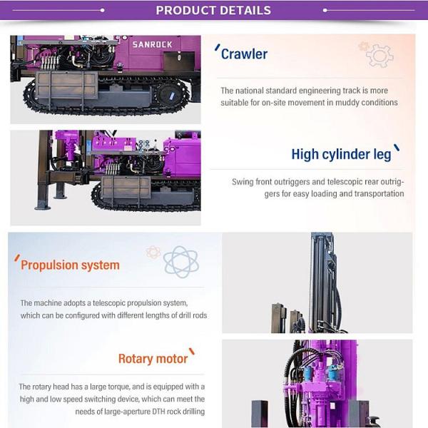 Hydraulic Well Drilling Equipment Rotary Borehole 450m Water Well Drilling Rig Machine