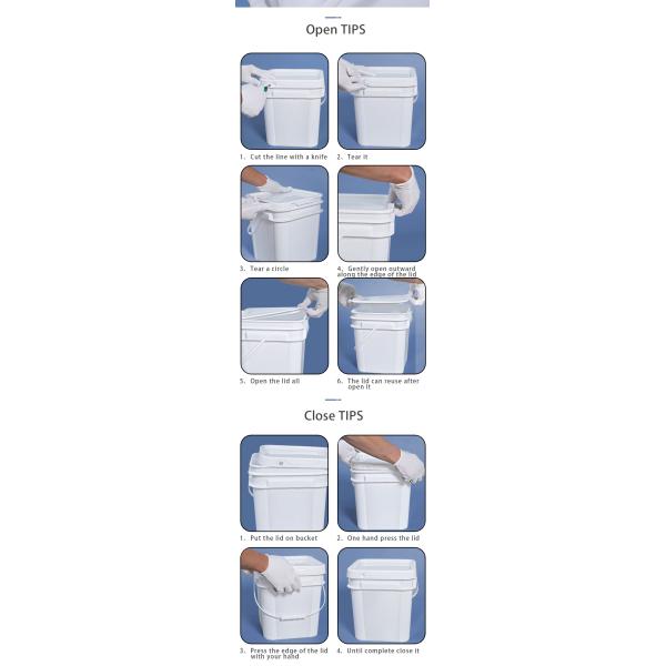 Durable Food Grade Empty Plastic Buckets With Handle and Lids for Packaging Solutions