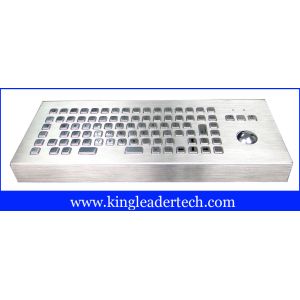 Vandalism Industrial Computer Desktop Metal Keyboard With Trackball
