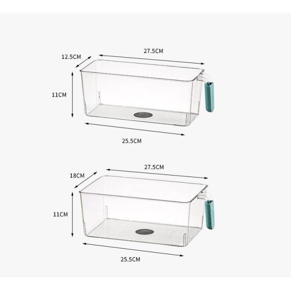 Refrigerator And Pantry Clear Storage Bins With Handles 30.5x12.5x11.5CM