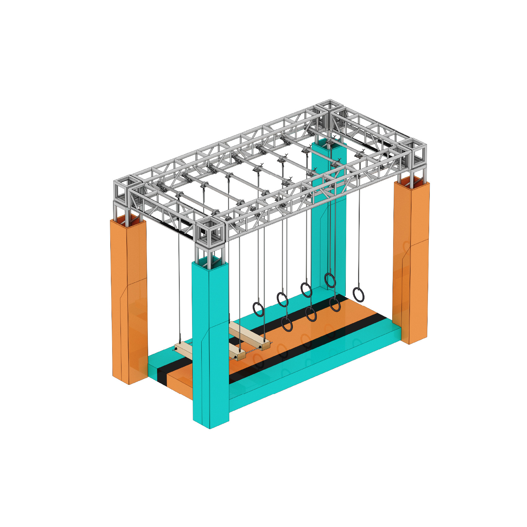 Custom Ninja Course Obstacle Equipment for Indoor Playgrounds