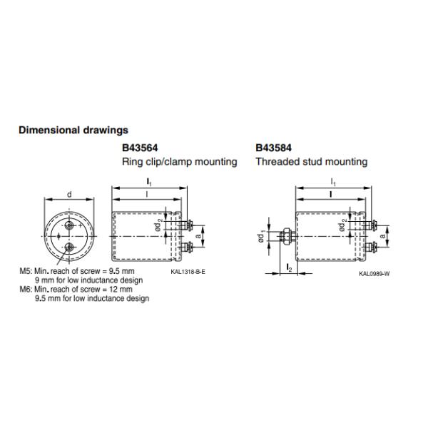 B43584A6398M003 Aluminum Electrolytic Capacitors Screw Terminal 500VDC 3900uF 20% Threaded