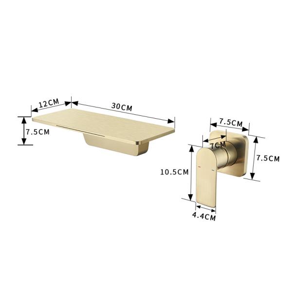 CE Waterfall Split Wall Mounted Concealed Basin Faucet