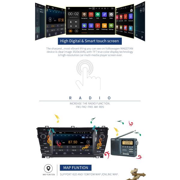 7 Inch Touch Screen AM FM Toyota Car DVD Player Multi - Language Supported