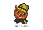 Twill Custom Halloween Stickers , Pumpkin Scarecrow Iron On Patches Embroidered