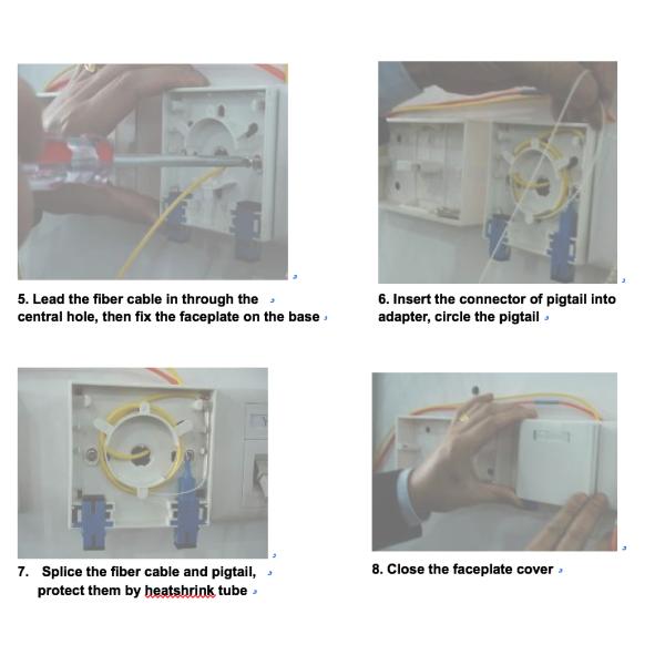 FTTx 2 Core Fiber Optic Termination Boxes Fiber Wall Outlet SC LC Adaptors