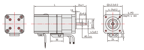 Two Phase 1.8 Degree Nema 17 0.5N.M Encoder Stepper Motor
