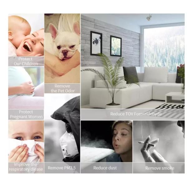 H12 Remote Control Air Purifier 60W Portable Air Cleaner With UV Light
