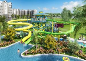 Buy cheap Different Color Fiberglass Water Slide 15m Platform Height For Water Park product