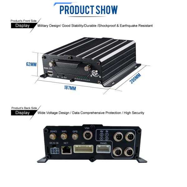 Richmor 4 Channel AHD HD Hard Disk Bus Truck Logistic Vehicle Mobile DVR 120° Angle