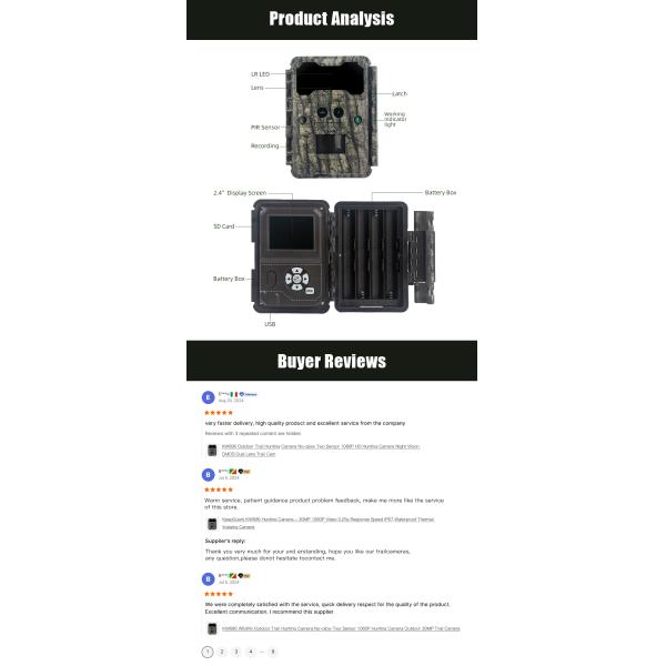 Infrared Hunting Camera 30MP1080P Dual-lens Game Cameras for Outdoor Wildlife Trap Waterproof 940nm IR Camera