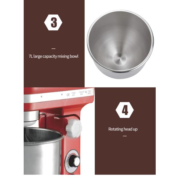 Humanized Head Up Multi Speed Hotel Kitchen Chef Machine 7L Capacity