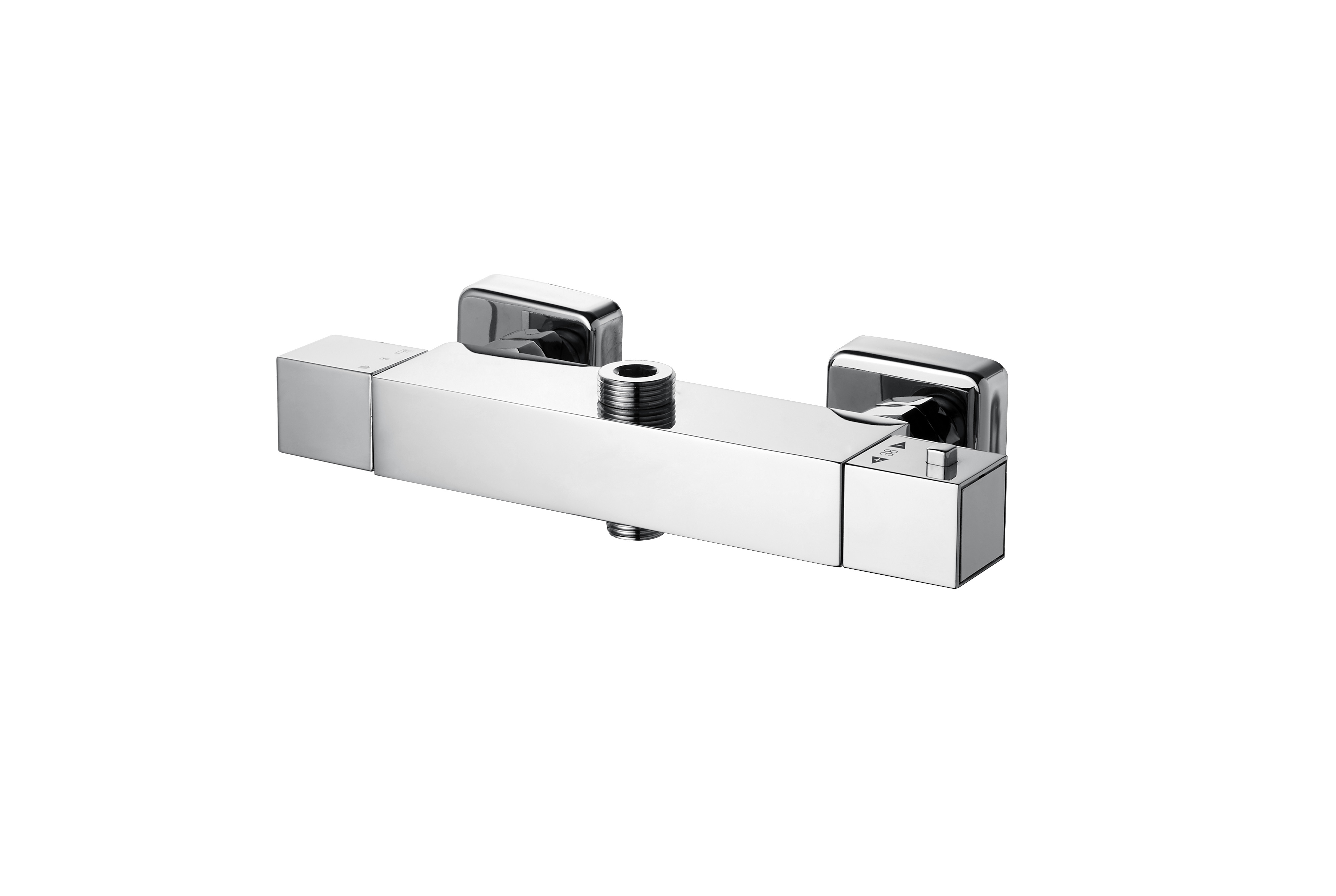 Buy cheap Two Handle Thermostatic Bath Mixer Chrome Black Polished Surface T8089 product