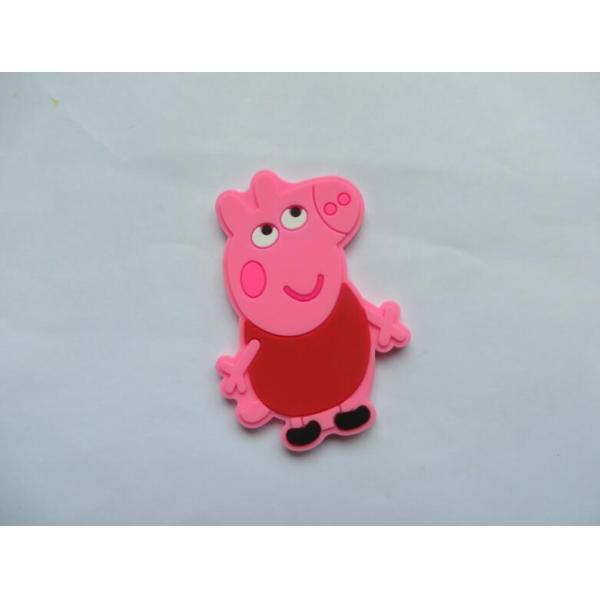 Funny 3d Cartoon Pig Shape Rubber Fridge Magnet PVC In Pink Color , Best Tourist Fridge Magnet Soft PVC