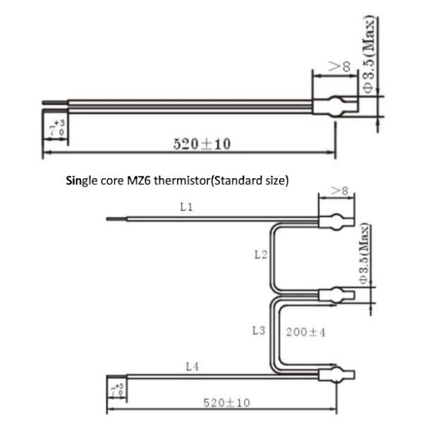 Triple PTC Thermistor 140C 150C 160C 170C 180C For Winding Electric Motors B59300M1140A070 B59300M1110A070