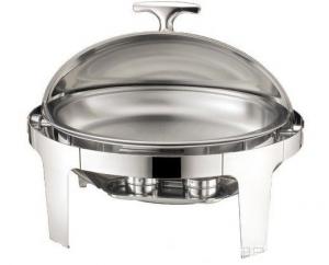 Buy cheap Stainless Steel Oval Roll Top Chafing Dish W/ 6.8L Oval Food Pan W/ Fuel Holder Lid Fully Open at 180° product