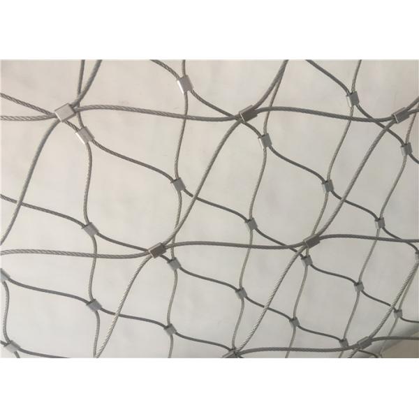 Animal Protection Stainless Steel Rope Mesh / Knotted Wire Net Mesh