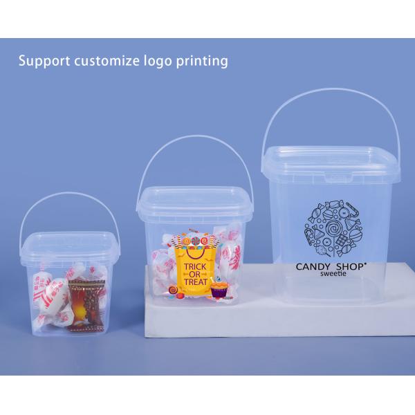 Custom Printed Candy Popcorn Cookie Plastic Bucket with Lid