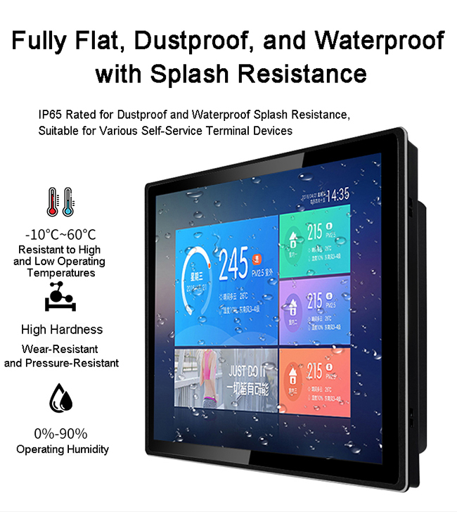 27 inch Outdoor Terminal Embedded High-brightness Screen1000nits TFT LCD Monitor Waterproof IP67 Explosion Proof for Marine Open Frame