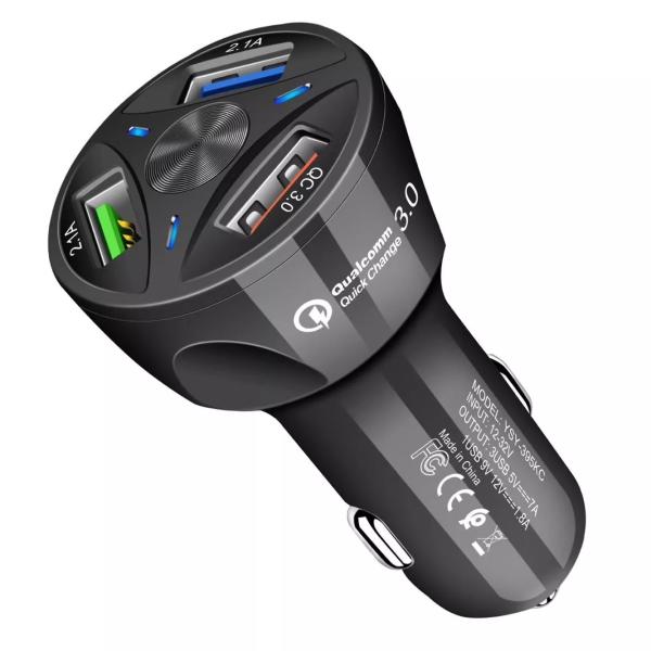 Customized new 2020 3-port fast charging Multi-function QC3.0 quick charge USB C PD3.0 36W USB-C power delivery car char