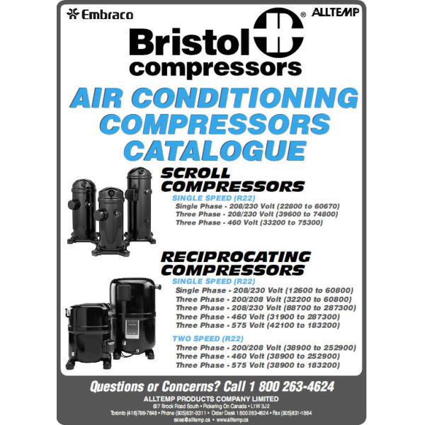 Bristol piston Hermetic Refrigeration compressor H2BG124DBEE 220V 60Hz imported from USA R410A