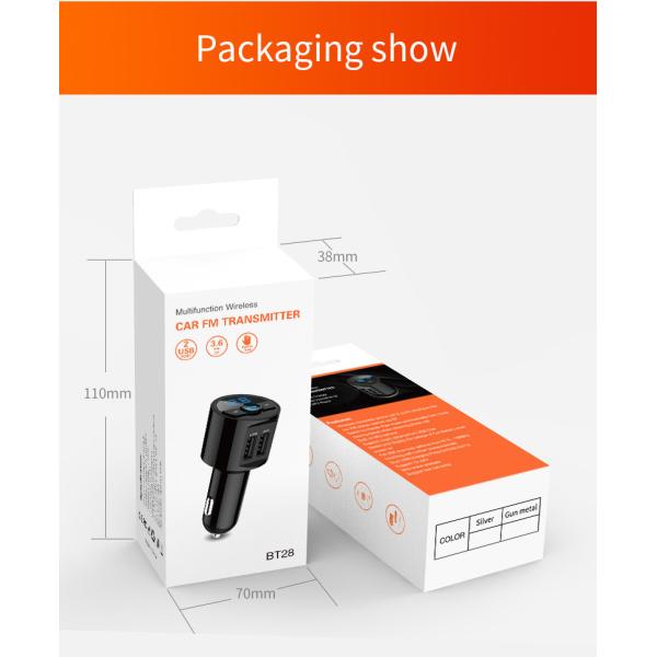 A2DP Bluetooth FM Transmitter Car Kit 10m Operating Voice Navigation