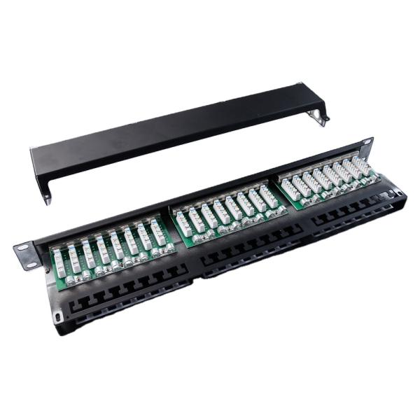 19 Inch 48 Port UTP 1U Rack Mount Keystone Patch Panel for Cat6 Cabling Ports Length