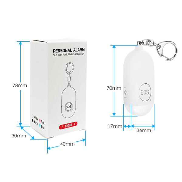 Rechargeable LED Flashlight Sos Self Defense Siren Emergency Siren Alarm Keychain