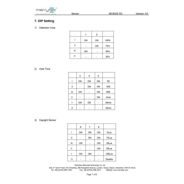 MC602S RC High Frequency Microwave Motion Sensor Dimmable Motion Sensor For Lights