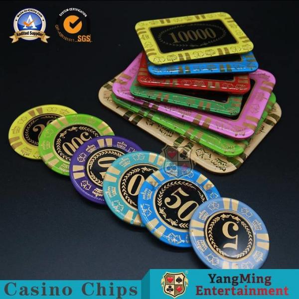 Quality Anti - Counterfeiting Crystal Poker Chips / Rectangular Poker Chips For Casino for sale