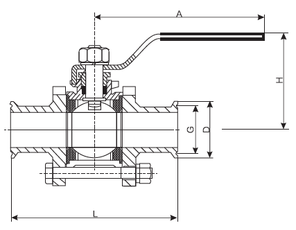 SS 3PC Clamp End Ball Valves with ISO5211 Mounting Pad , CF8M / CF8 / WCB Material