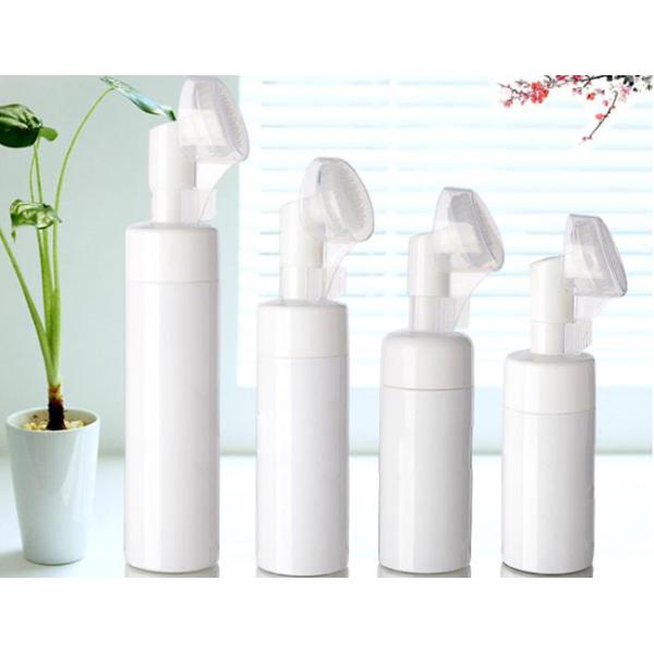 Empty Shampoo Package 100ml Foaming Bottle White Face Wash With Silicone Brush