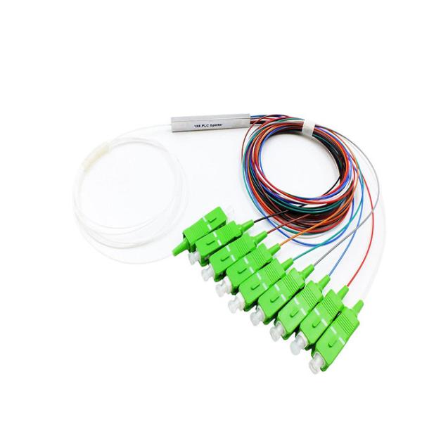 SC APC 900um 1x8 Fiber PLC Splitter Single Mode Mini Steel Tube