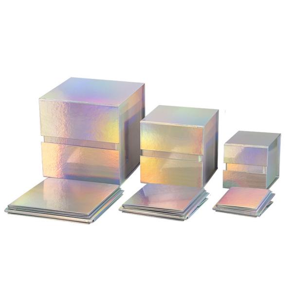 Laser Holographic Foil Folding Packaging Boxes with Magnetic Closure for Cosmetics Skincare Wigs