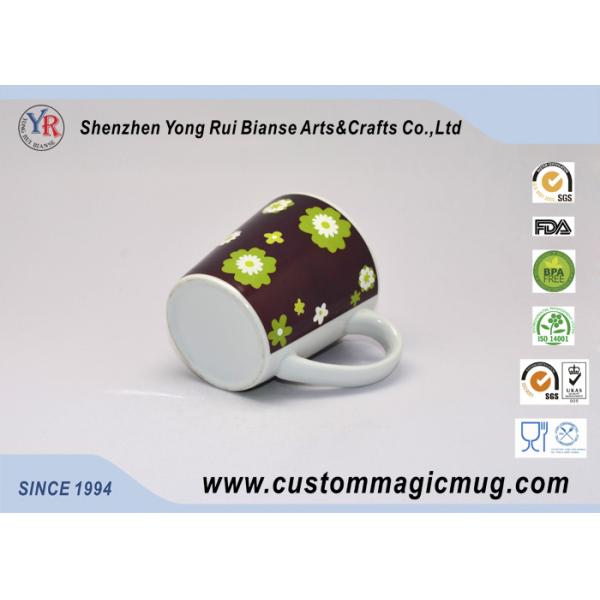 Funny Customized Souvenir Color Changing Ceramic Mug Flower Pattern