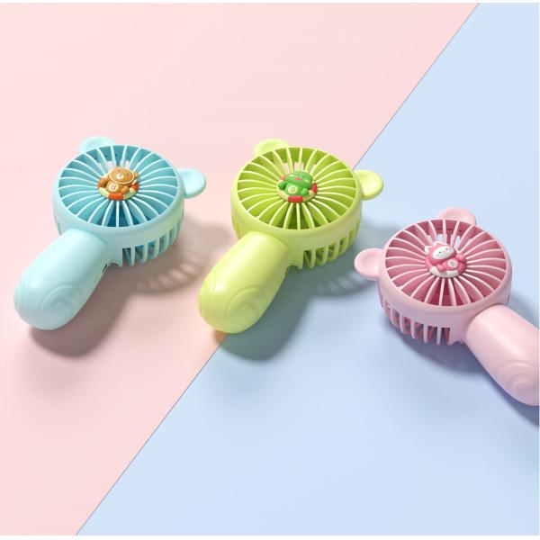 Mini USB Handheld Fan 500mAh Battery ABS+PP Safe Material Portable Office Fan With Charging Cable
