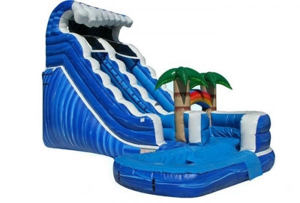 Quality Forest Adventure Inflatable Water Slide And Pool , Bouncy Double Water Slide for sale