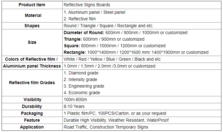 Custom Reflective Tape 10cm-25cm High Visibility Reflective Warning Board Sign Board