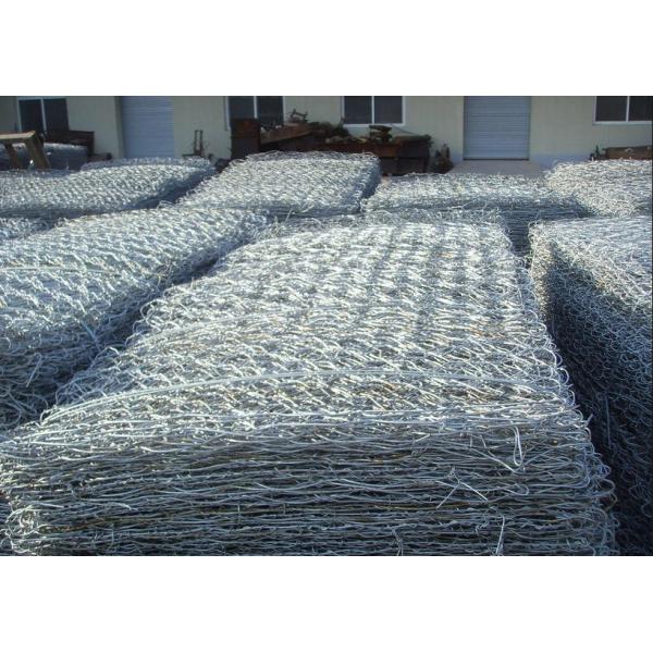 Galvanized Double Twisted Gabion Wire Mesh Panels For Preventing Rock Breaking