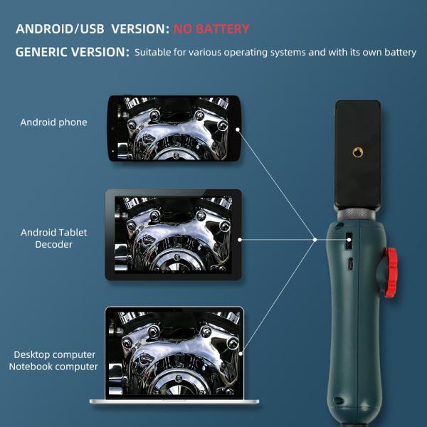 8mm HD Industrial Endoscope Inspection Camera Borescope Articulating Head RoHS