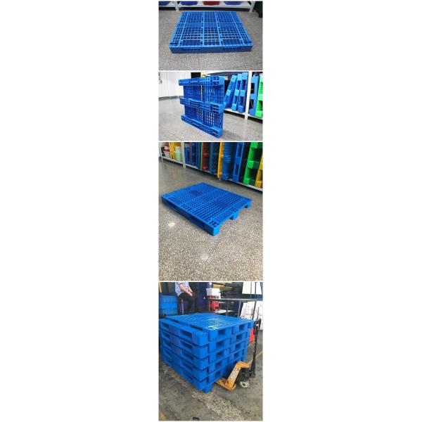 Steel Reinforced Colored HDPE Plastic Pallets Anti-Slip Rubber Inserted 1300 * 1100