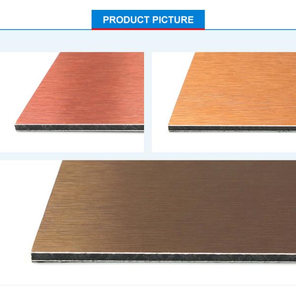 4mm Copper Metal Composite Panel Sheet Aluminium Indoor 1000mm